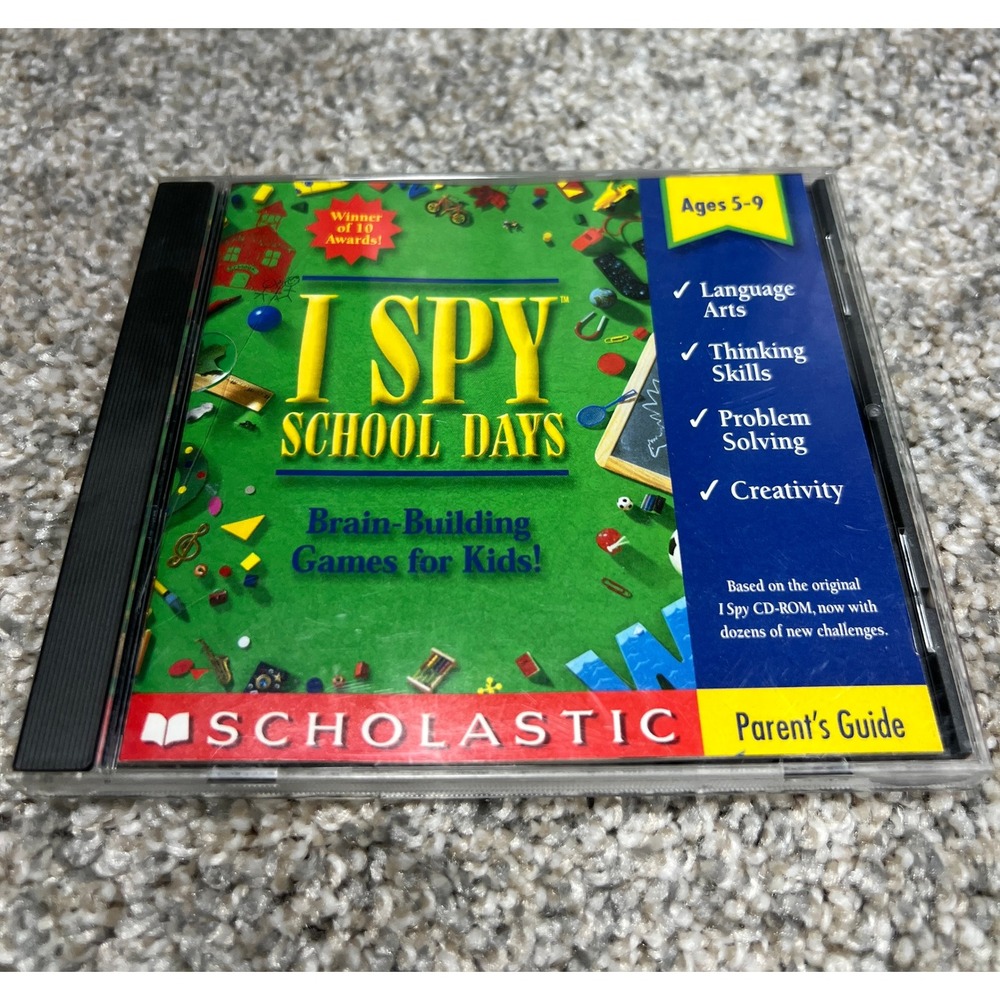 Scholastic I Spy School‎ Days PC Mac CD-ROM Brain-Building Games Ages 5-9 1997